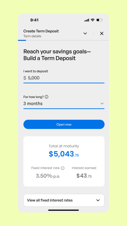 Reach your savings goals UI